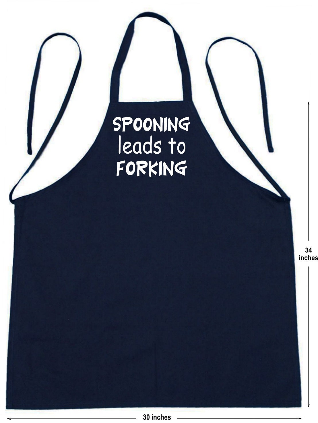 Sexy Aprons Spooning Leads To Forking Cute Kitchen Apron, Black Adult ...