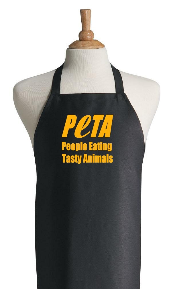 Barbecue Aprons Funny People Eating Tasty Animals Black Apron