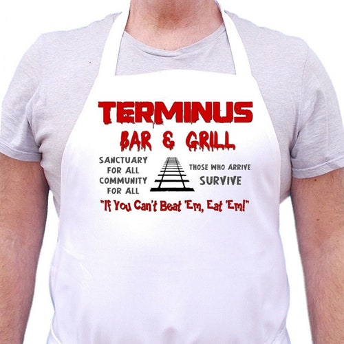 Walking Dead Apron Terminus Bar & Grill Novelty Chef Aprons
