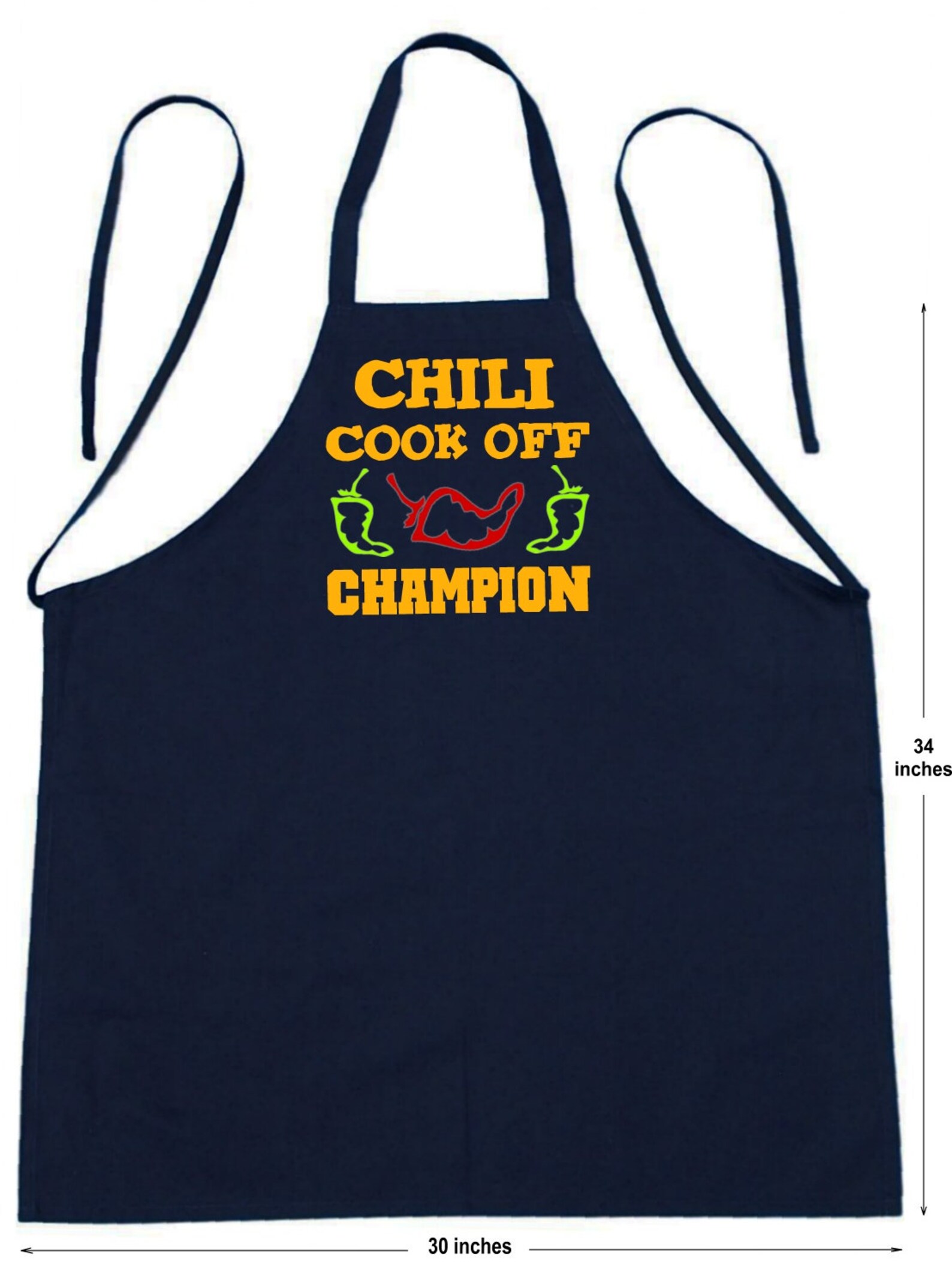 Chili Cook off Champion Black Kitchen Aprons, Chili Cook off Prize Idea
