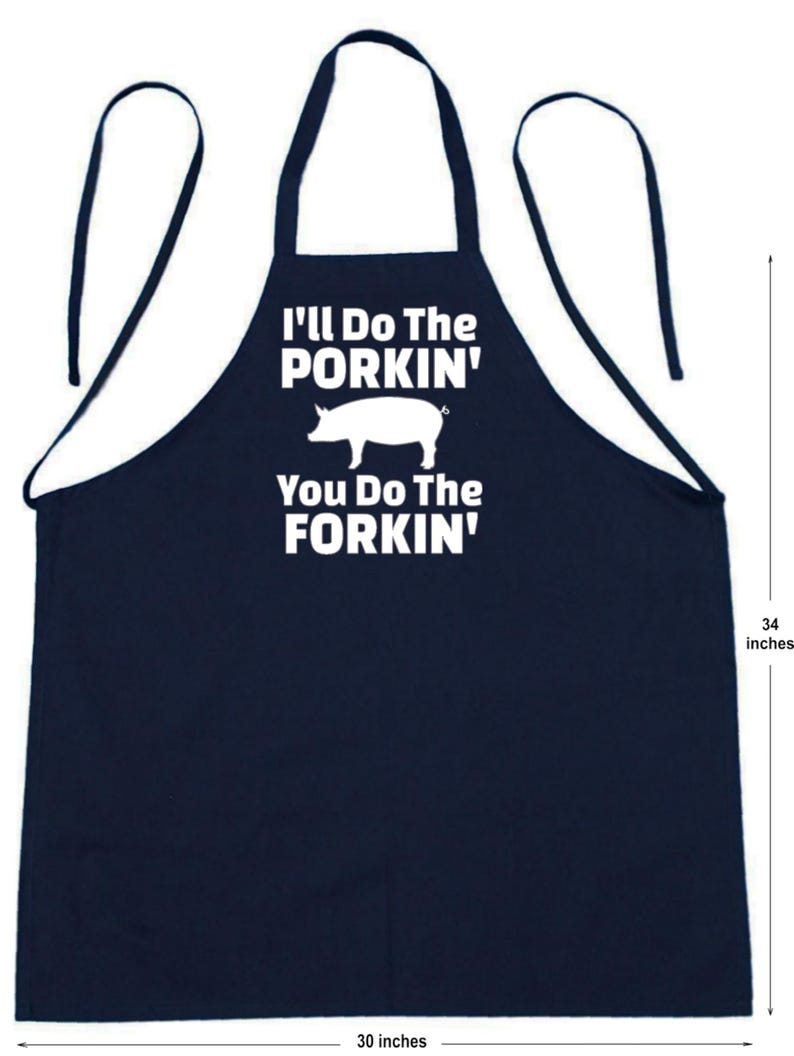 Funny BBQ Apron, I'll Do The Porkin', Black Cooking Aprons For Men And Women image 3