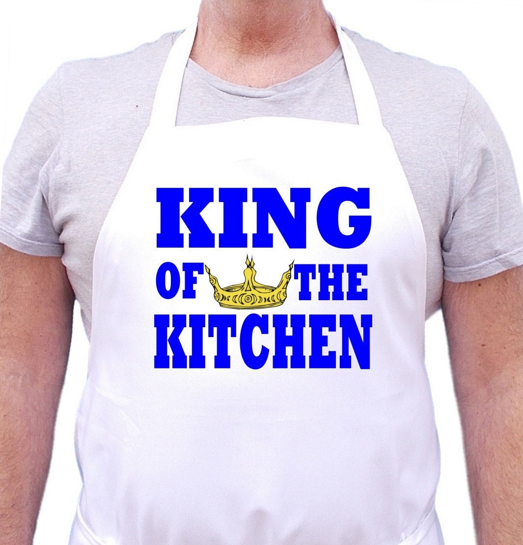 King Of The Kitchen Aprons For Men, Full Size Chef Aprons For Guys