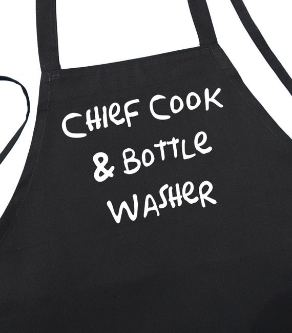 Funny Kitchen Aprons for Cooking Chief Cook and Bottle Washer 