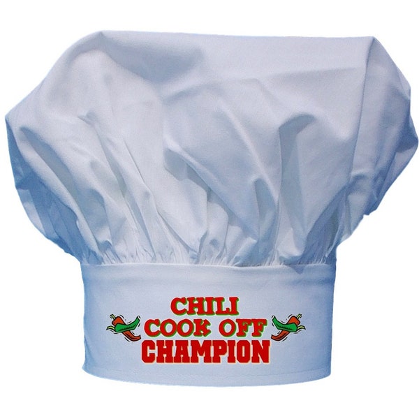 Chili Cook Off Champion Chef Hat, White Toques, One Size Fits All