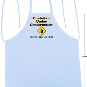 Religious Aprons Religious Church Aprons Christian Under Construction Chef Apron ...