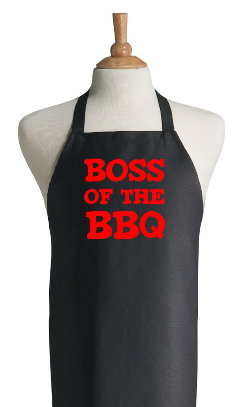 Novelty Barbecue Black Apron Boss Of The BBQ Grilling Aprons