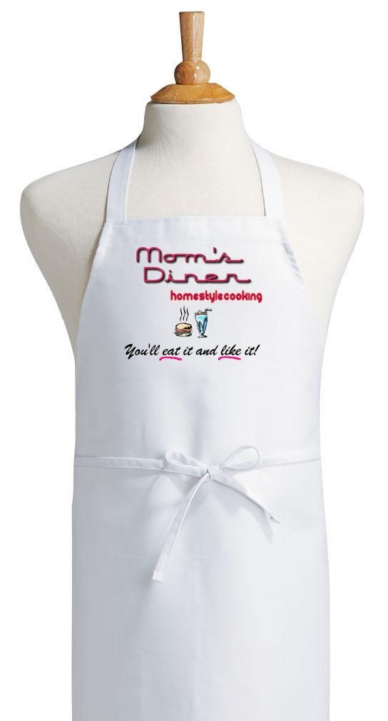 Best Mom Ever. Embroidered Apron (white)