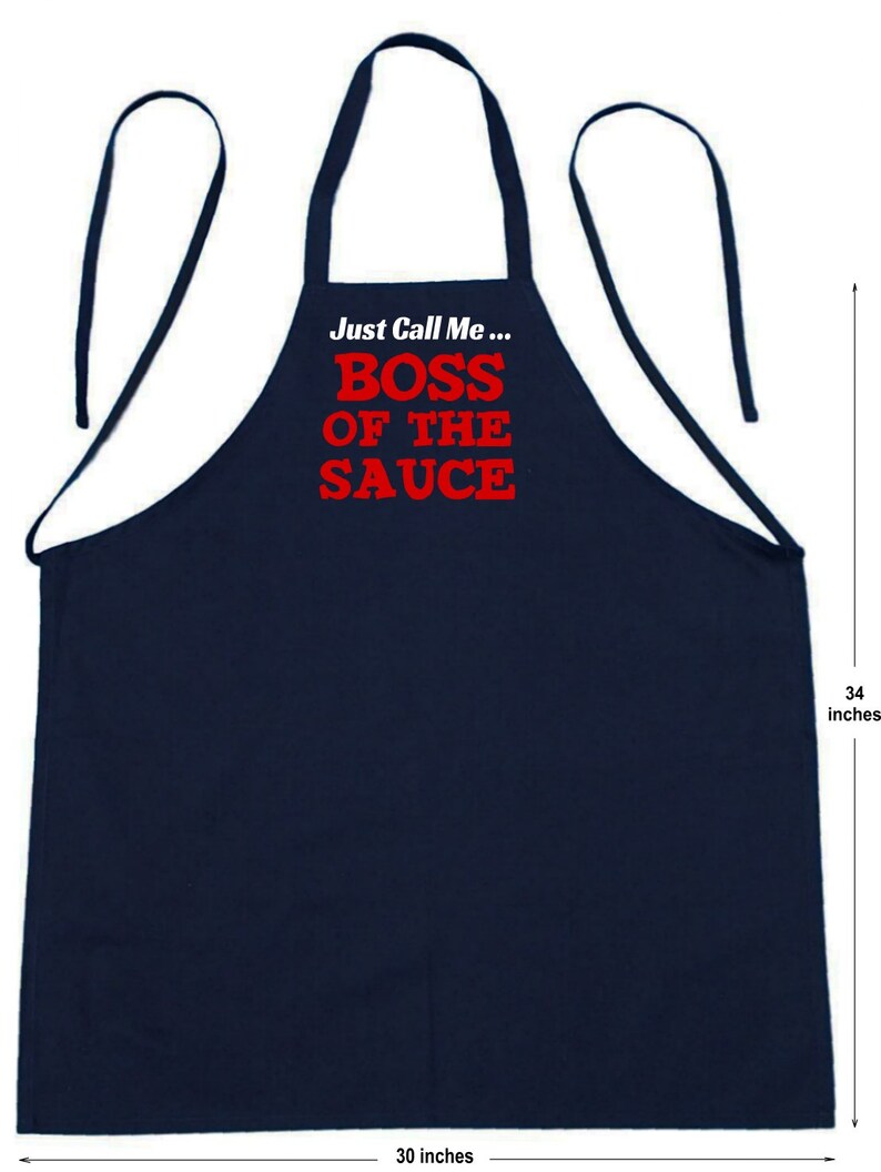 Funny Grilling Apron Boss of the Sauce Black Barbecue Aprons Etsy