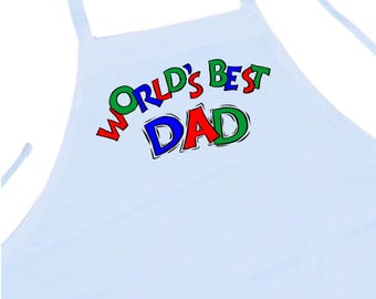Kitchen Aprons for Men World's Best Dad Fathers Day Apron Ideas by CoolAprons