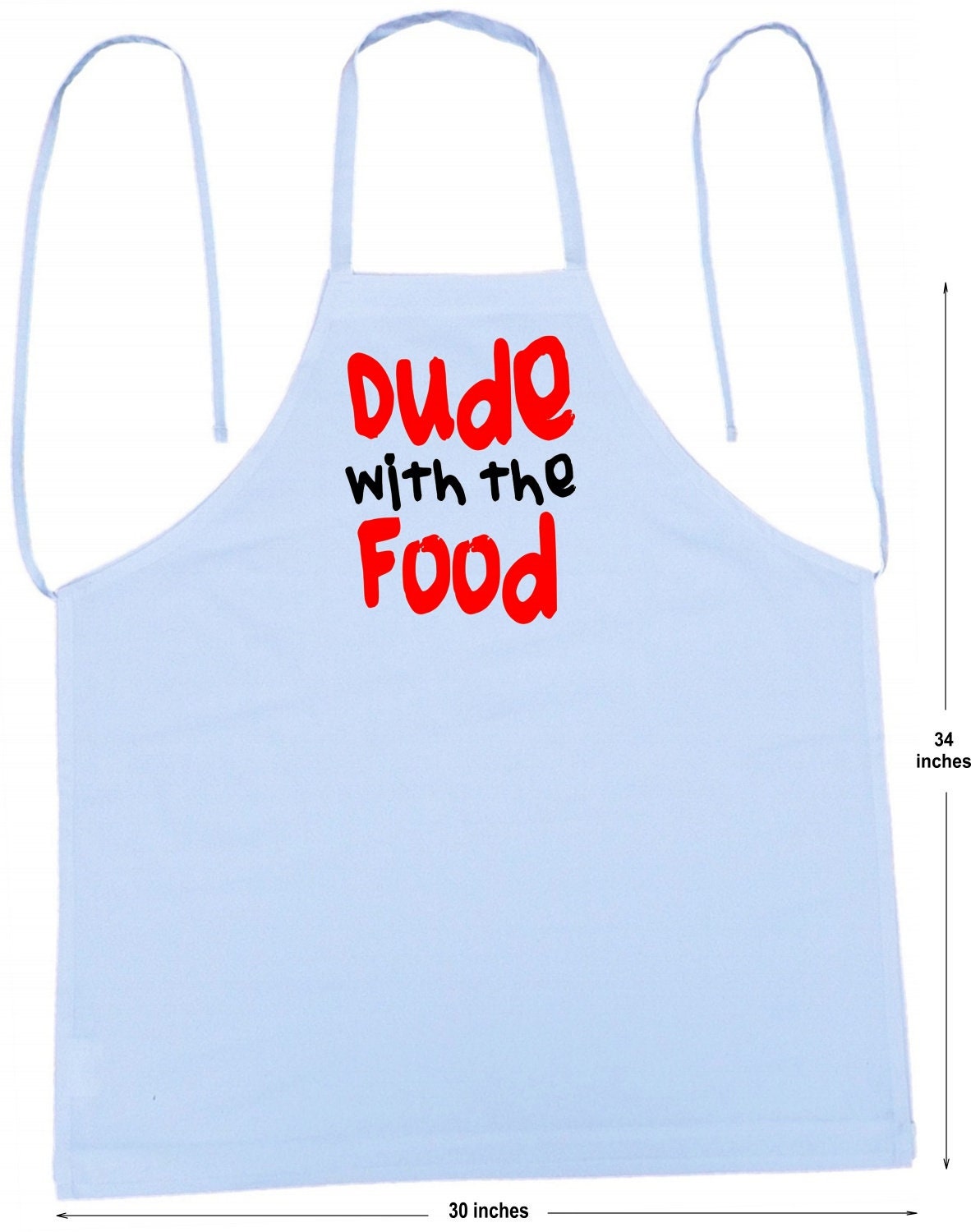 Dude With The Food White Cooking Aprons, Funny Cooking Apron For Men