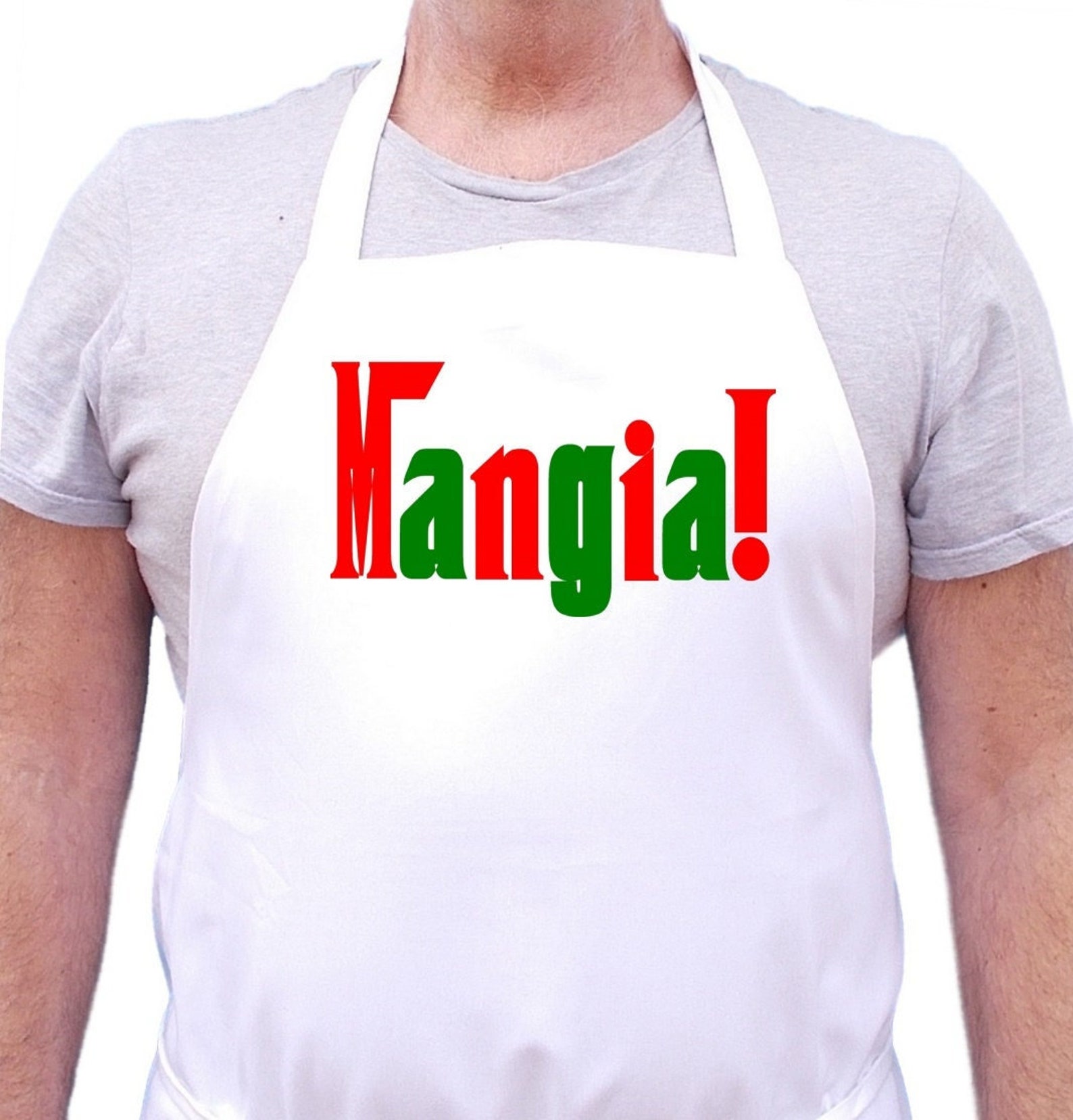 Italian Cooking Apron Mangia White Novelty Kitchen Aprons Etsy