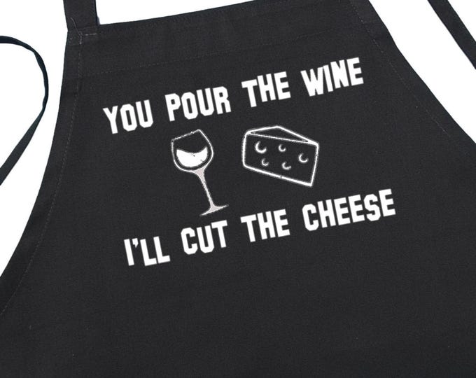 You Pour The Wine Witty Chef Apron, Sarcastic White Cooking Aprons, Kitchen Aprons For Wine Lovers