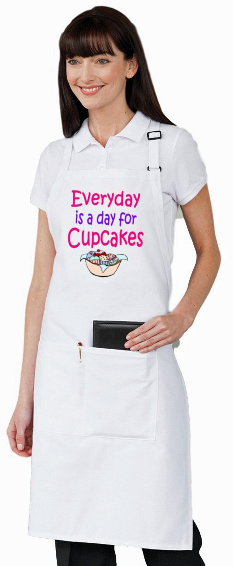 Cute Baking Apron Everyday is A Day for Cupcakes White Aprons Etsy
