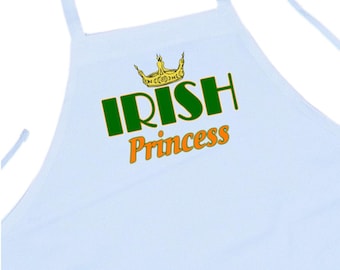 Irish Princess Unique Aprons For Women, St. Patrick's Day Irish Cooking Apron, Women's Aprons Funny