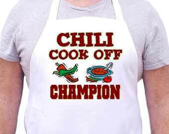 Chili Cook Off Champion White Aprons For Competition Winners, Chili Cook Off Prize