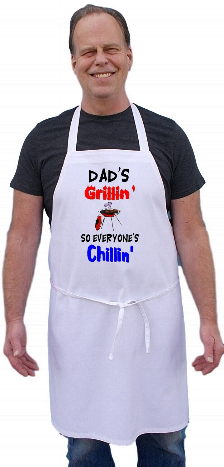 Dad's Grillin' Funny Grilling Aprons For Men, Father's Day Cooking Gift