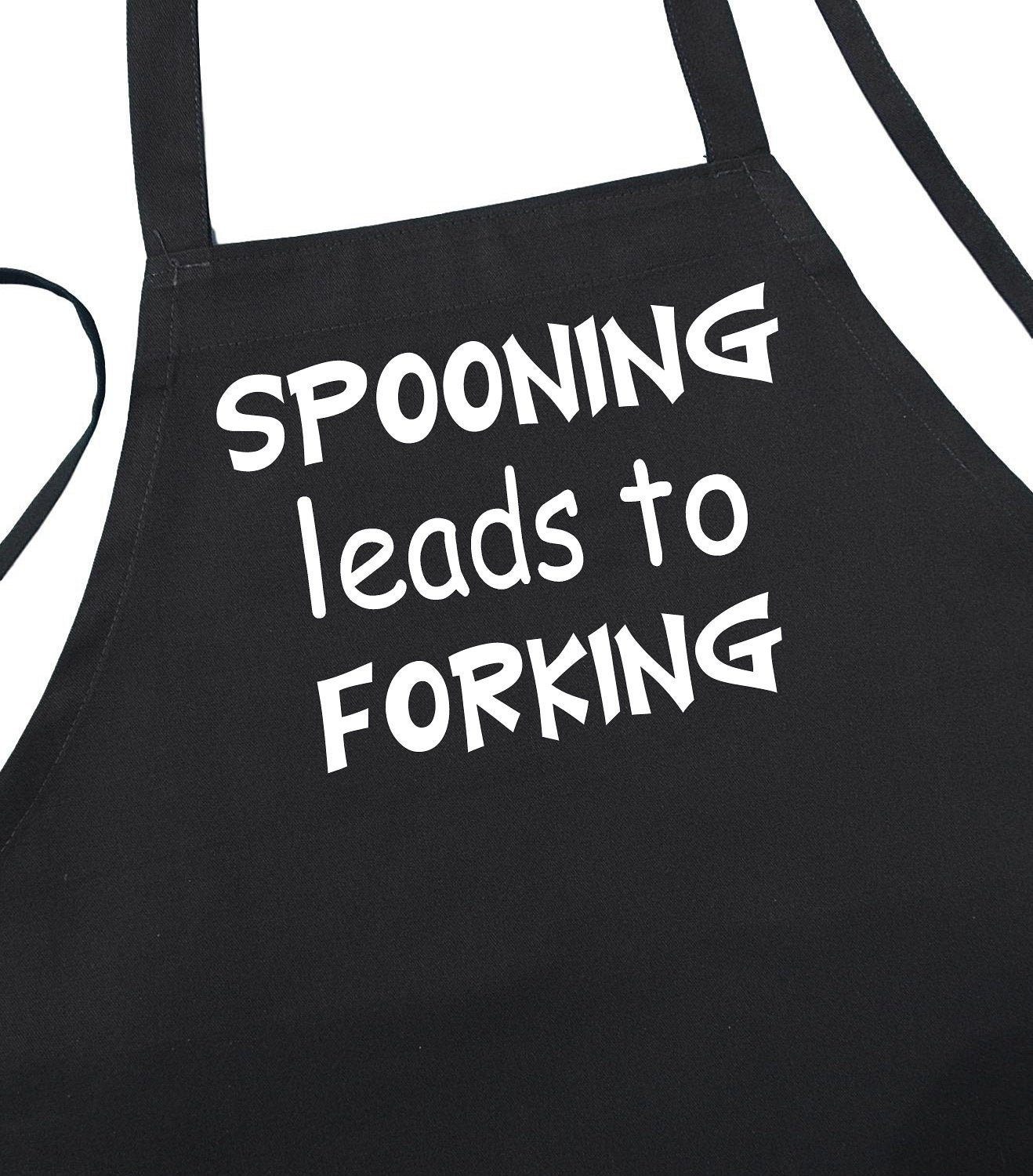 Sexy Aprons Spooning Leads To Forking Cute Kitchen Apron Black Adult Aprons With Extra Long Ties