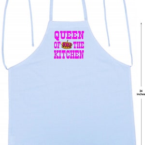 Cooking Apron Queen of the Kitchen White Aprons for Women - Etsy