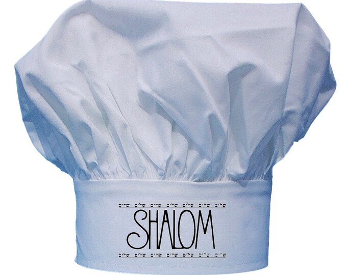 Shalom Jewish Holiday Chef Hats, Fully Adjustable, Jewish Cooking Gift Idea