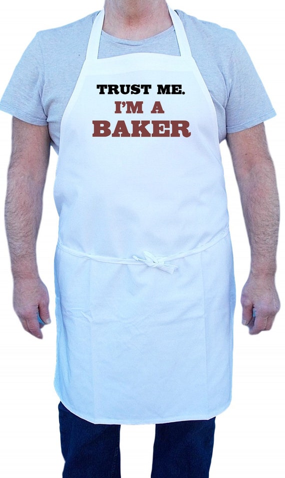 Funny Kitchen Aprons Trust Me I'm A Baker White Cooking Apron