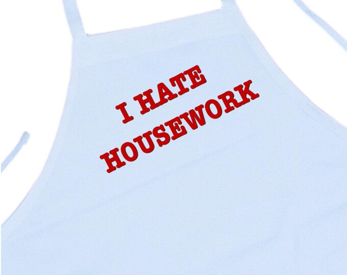 I Hate Housework Halloween Apron, White Cooking Aprons For Coneheads Costume, Funny Chef Apron