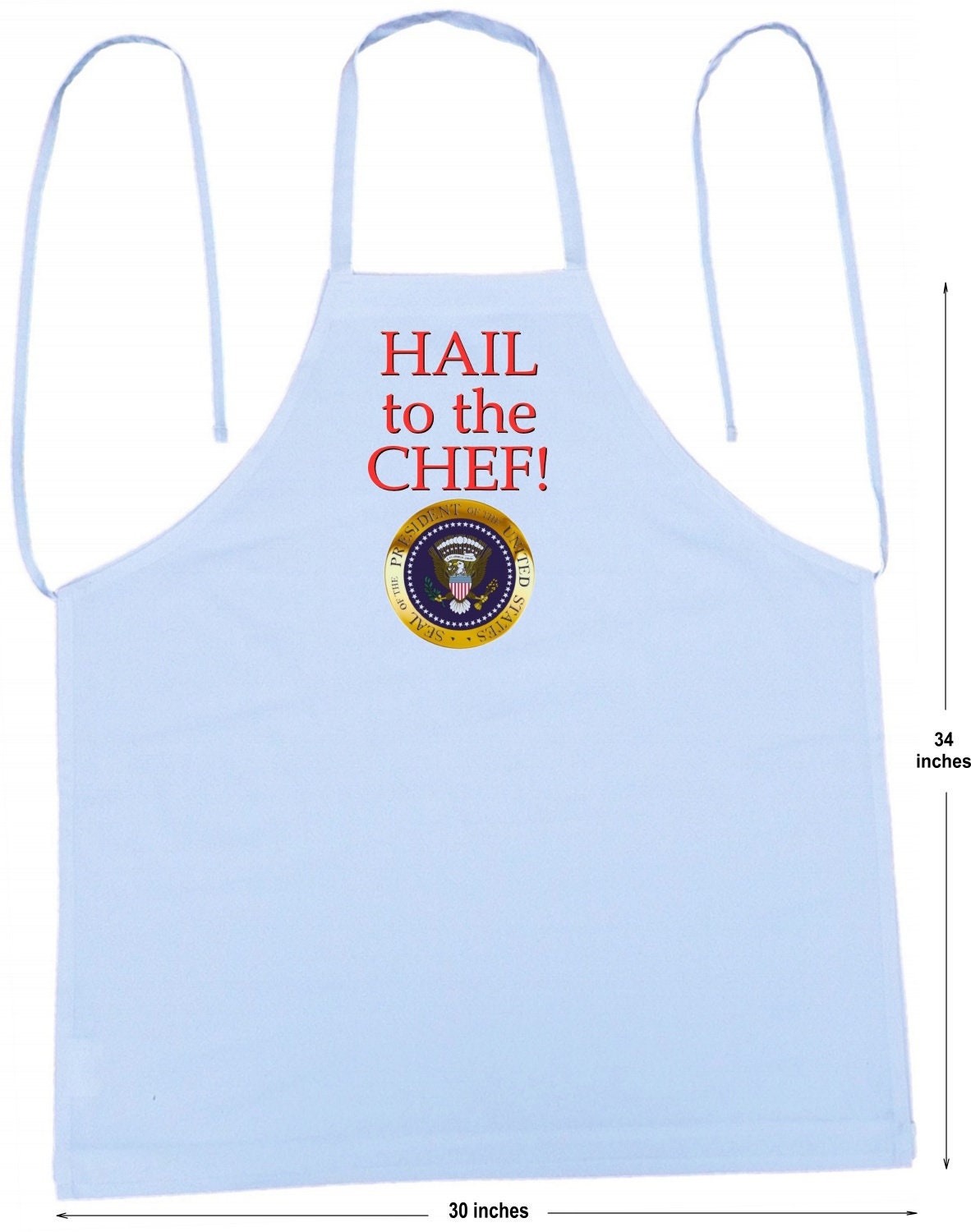 Hail To The Chef Funny Kitchen Aprons, White Cooking Aprons Gift Idea