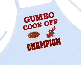 Gumbo Contest Winning Prize Gumbo Cook Off Champion, White Kitchen Aprons For Cooking Competitions