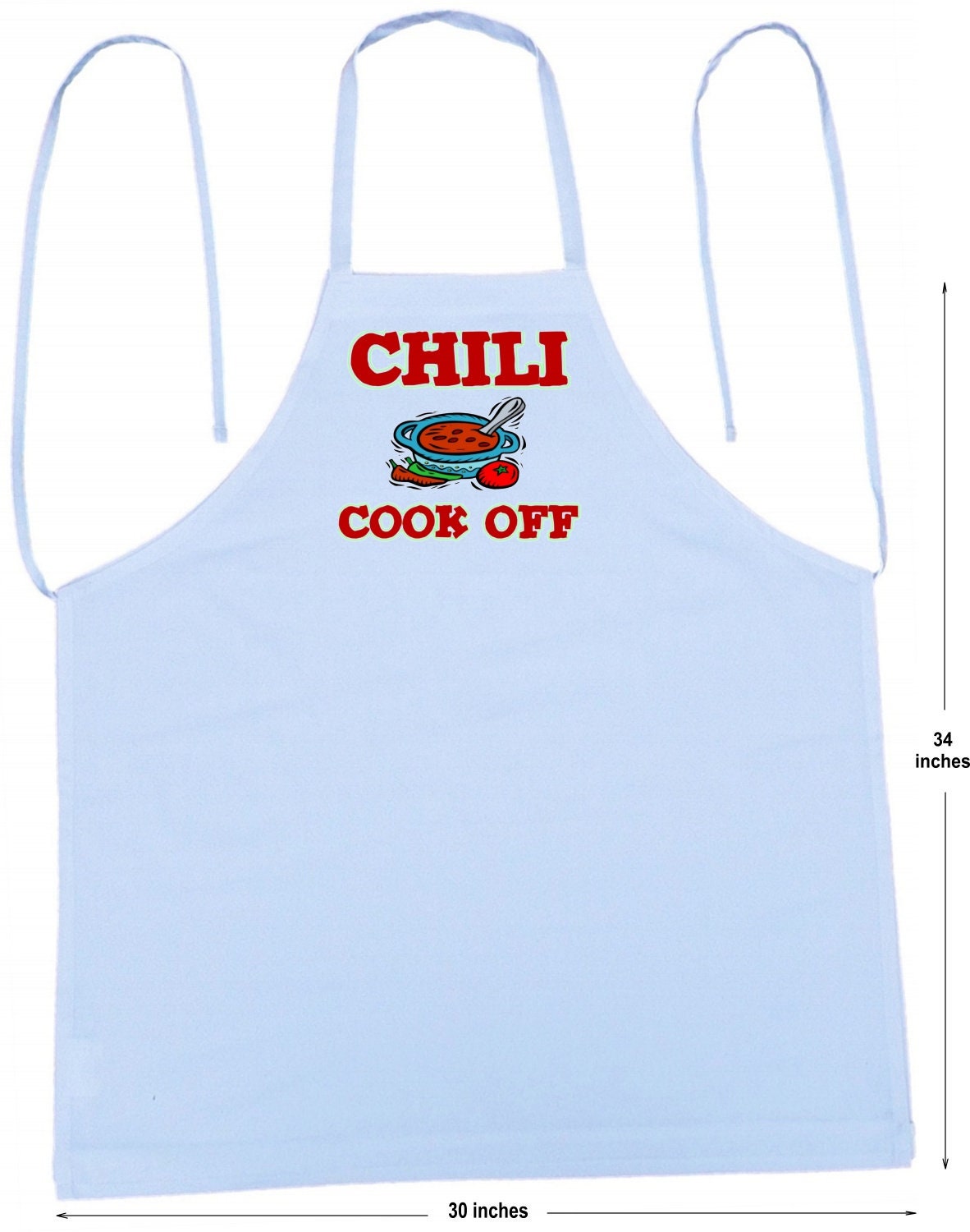 White Bib Chili Cook Off Chef Aprons Novelty Kitchen Apron