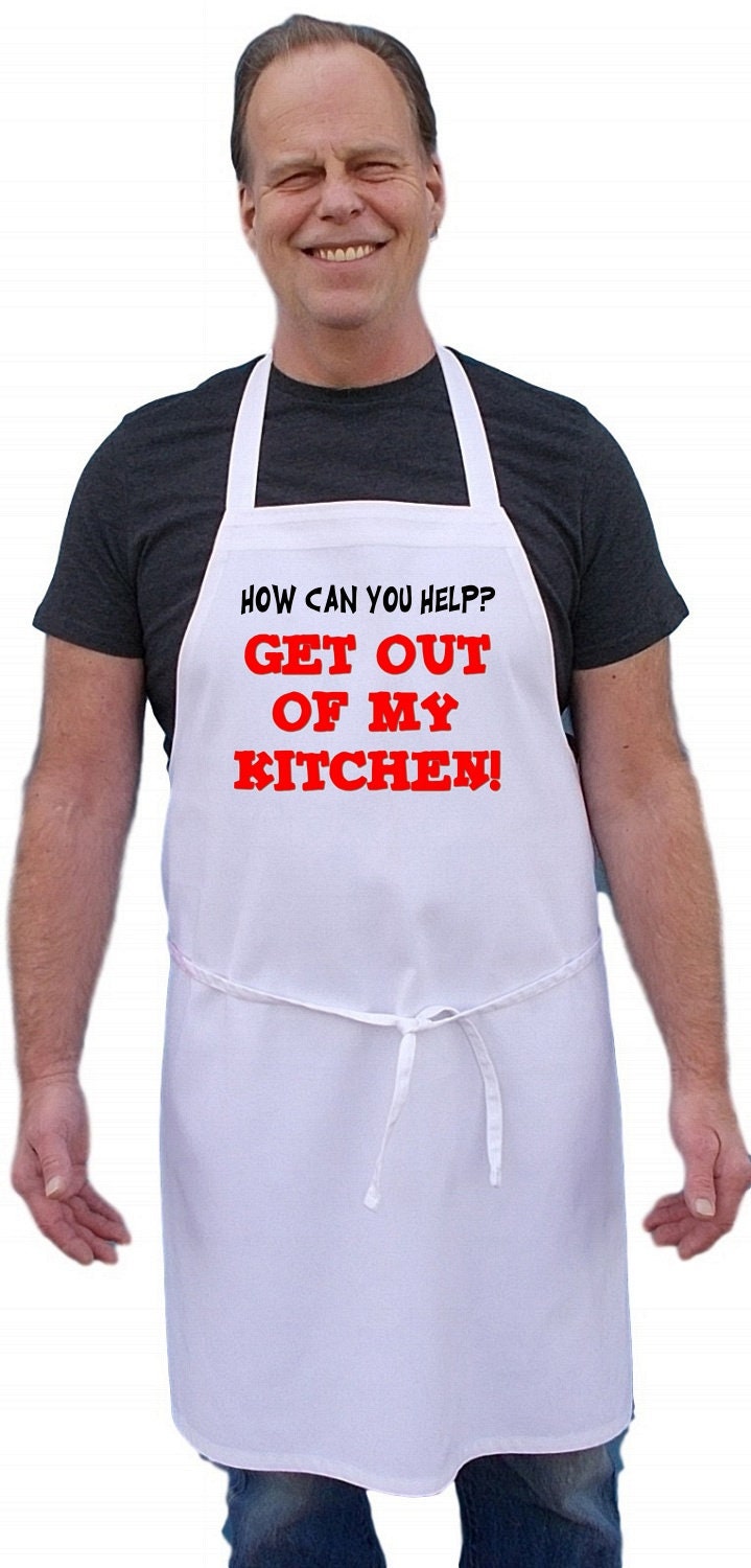 Funny Cooking Apron Get Out Of My Kitchen, Chef Aprons With Cute Sayings