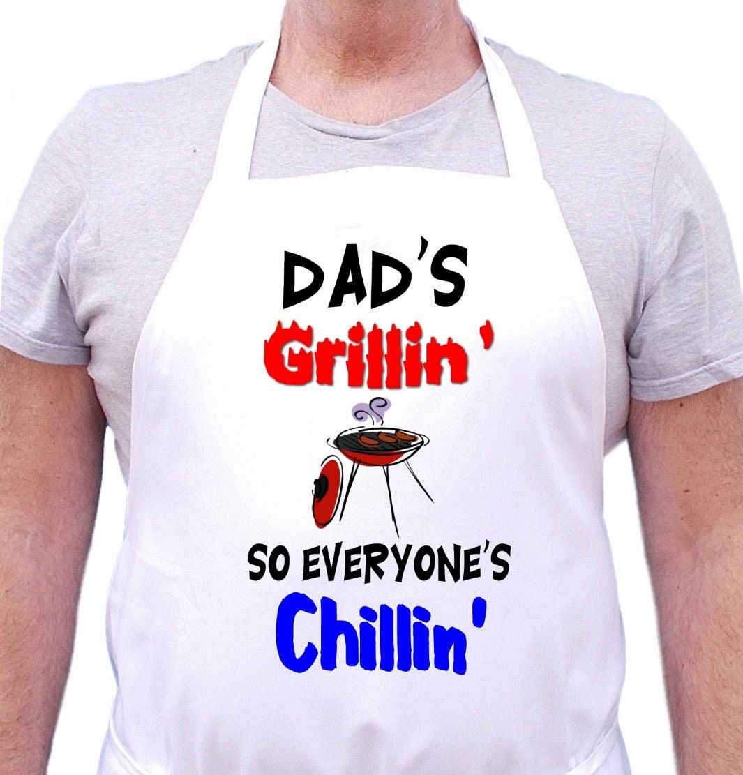 Funny Father Day Grill Gift BBQ Grilling Apron for Men With 