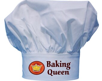 Baking Queen Pastry Chef Hats, Toques For Women, Fully Adjustable, White Hats