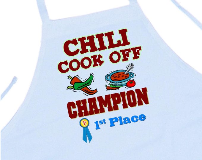 First Place Chili Cook Off Champion Aprons, Winning Prize For Chili Cook Offs, Chili Competition Trophy