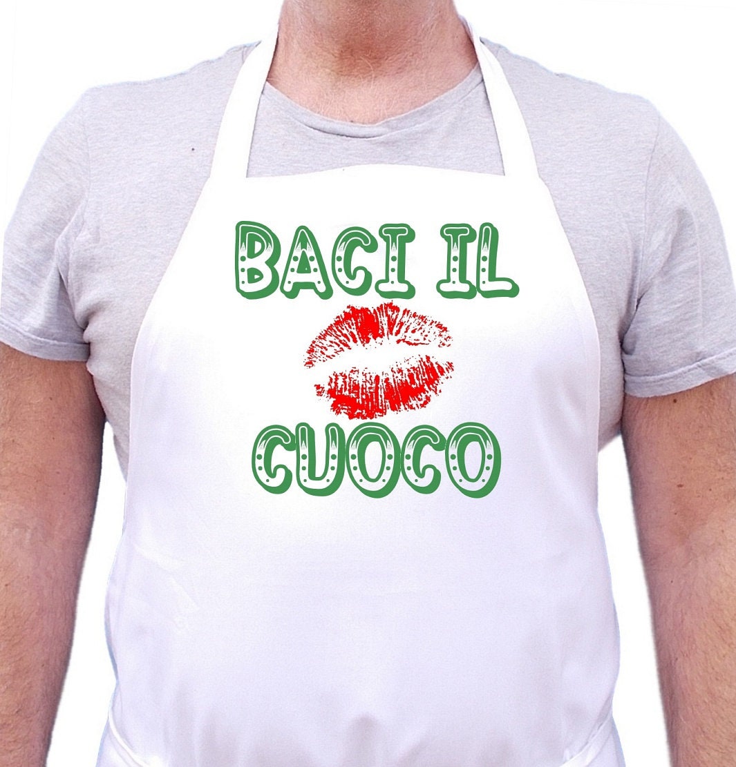 Italian Kiss The Cook Baci Il Cuoco Cooking Apron, Italian Kitchen Italian Kiss The Cook Baci Il Cuoco Cooking Apron, Italian Kitchen