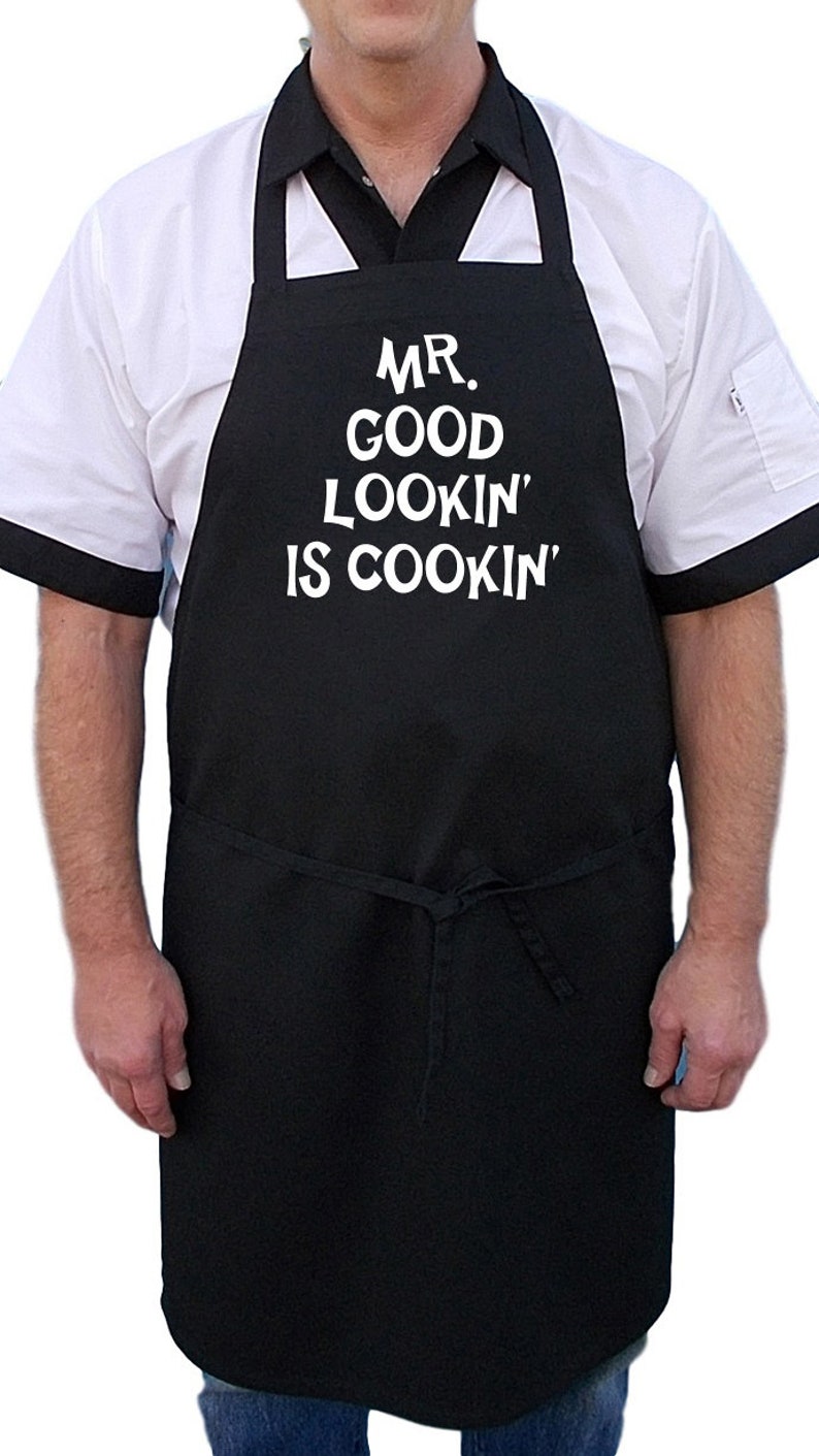 Apron and Chef Hat Set Mr. Good Lookin' BBQ Gift Idea | Etsy