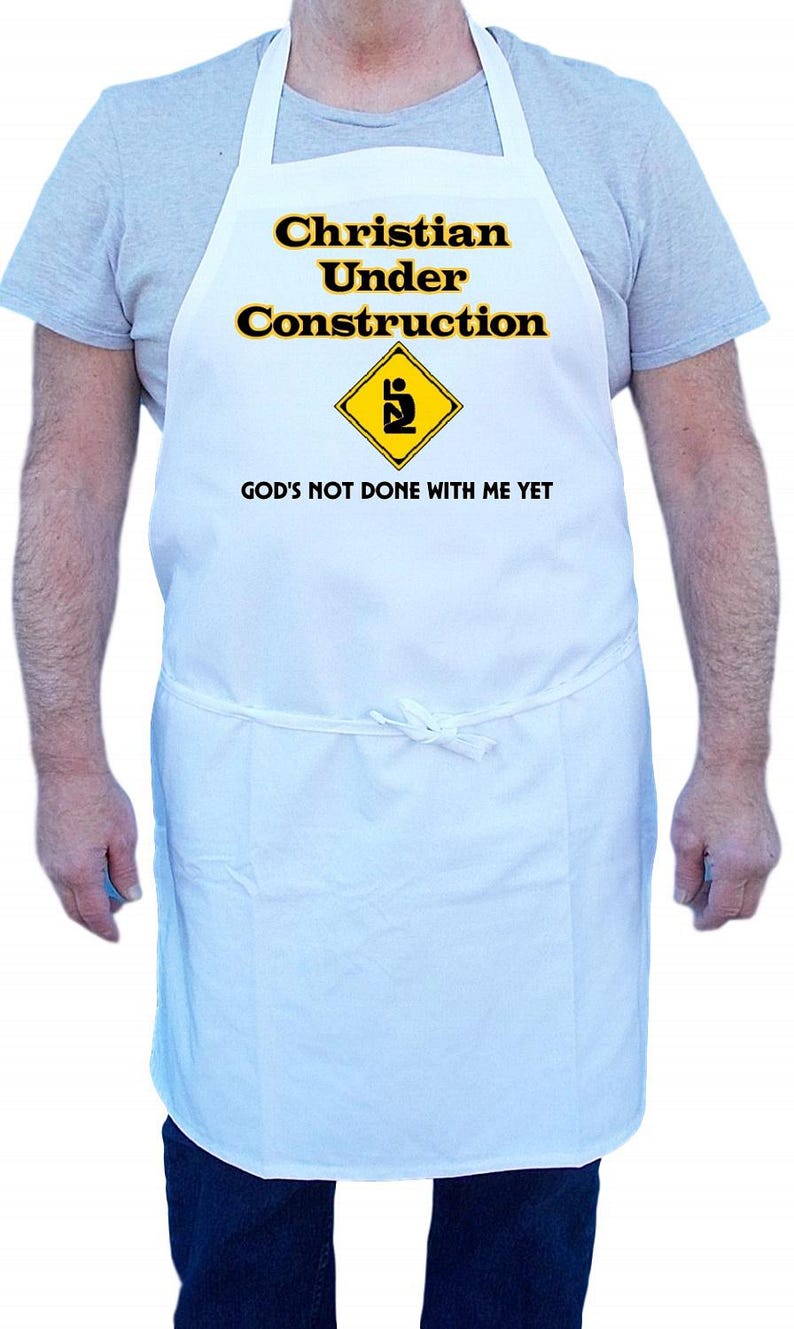 Religious Aprons Religious Church Aprons Christian Under Construction Chef Apron ...