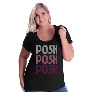 POSH POSH POSH Bling Shirt - Posh Rhinestone Bling Shirt - Bling Shirt - Pampering - Body Scrub - Bath Items - Clothing - Plus Size