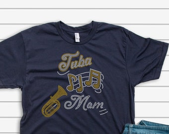 Tuba Mom Bling Tee - Band Mom - Ladies Clothing - Plus Size Available - School Spirit - Band Nerd -Band Tee - School Band - Marching Band