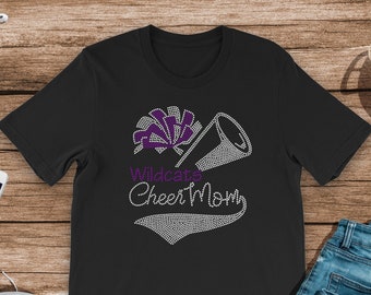 Cheer Mom Bling Shirt - Rhinestone Cheer Mom Shirt- Cheer Mom Bling Shirt with Megaphone - LOVE Cheer Shirt - Plus Size Available - Bling