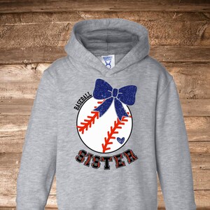Baseball Sister Hoodie - Toddler Hoodie - Youth Hoodie - Baseball Bow - Glitter Hoodie - Custom - Baeball Hoodie - Leopard Print Hoodie