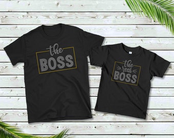 The Real Boss Bling Shirt - Mom Shirt - Adult Shirt Mommy and Me Shirt - Matching Shirts - I'm The Boss - Rhinestone Bling - Sparkle