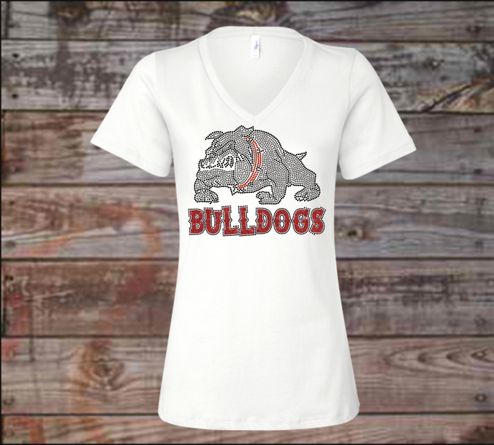 Bulldogs Bling Shirt Bulldog Shirt Football Tshirt Dog Etsy