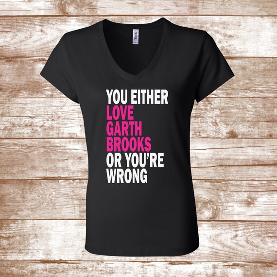 garth brooks black and white shirt