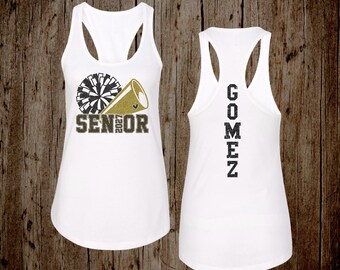 Custom Cheer Shirt - Cheer Senior - Glitter Shirt - Dance - Cheer - Ladies Clothing - Plus Size Available - Custom Shirt- Heart- Spirit