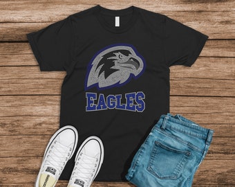 Eagles Bling Shirt - Bling Mascot Shirt - Football T-Shirt - Eagle Mascot - Eagle Ladies Clothing - Plus Size Available - School Mascot