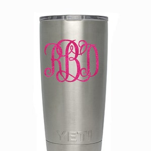 SALE - Monogram Initial Fancy Script Decal - Vine Decal - Script Monogram Decal - Monogram Decal - Trendy Cup Sticker - Tumbler Sticker