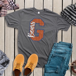 Custom Glitter School Spirit Tee - Spirit Wear - Custom Tee - Glitter Mascot Tee -Ladies Clothing - Plus Size Available - School Mascot