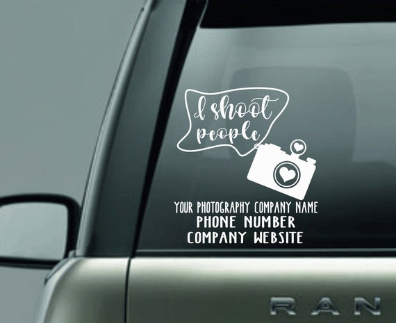 Photographer Decal - I Shoot People - Custom Decal - Camera - Family Photographer - Newborn Photographer - Website Decal - Custom - Heart