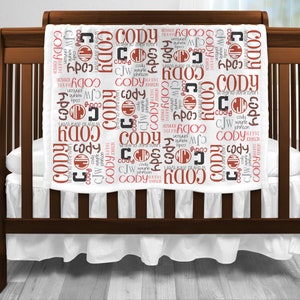 Personalized Boy Blanket - Baby Shower Gift - Monogram Baby Blanket - Swaddle Receiving Blanket - Custom Blanket - Boy Name Collage Blanket