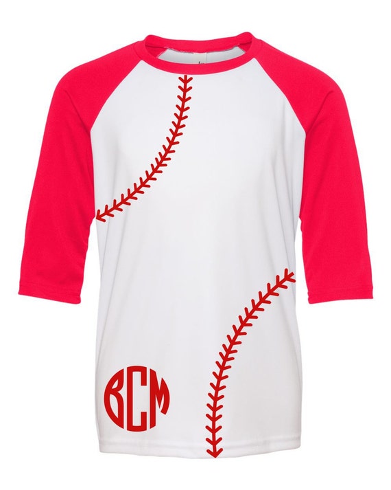 Baseball Mom Shirt Monogram Baseball Shirt Baseball Laces | Etsy