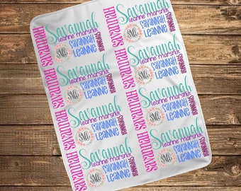 Personalized Baby Girl Name Blanket - Baby Shower Gift - Swaddle Receiving Blanket - Floral - Receiving Blanket - Custom Baby Blanket